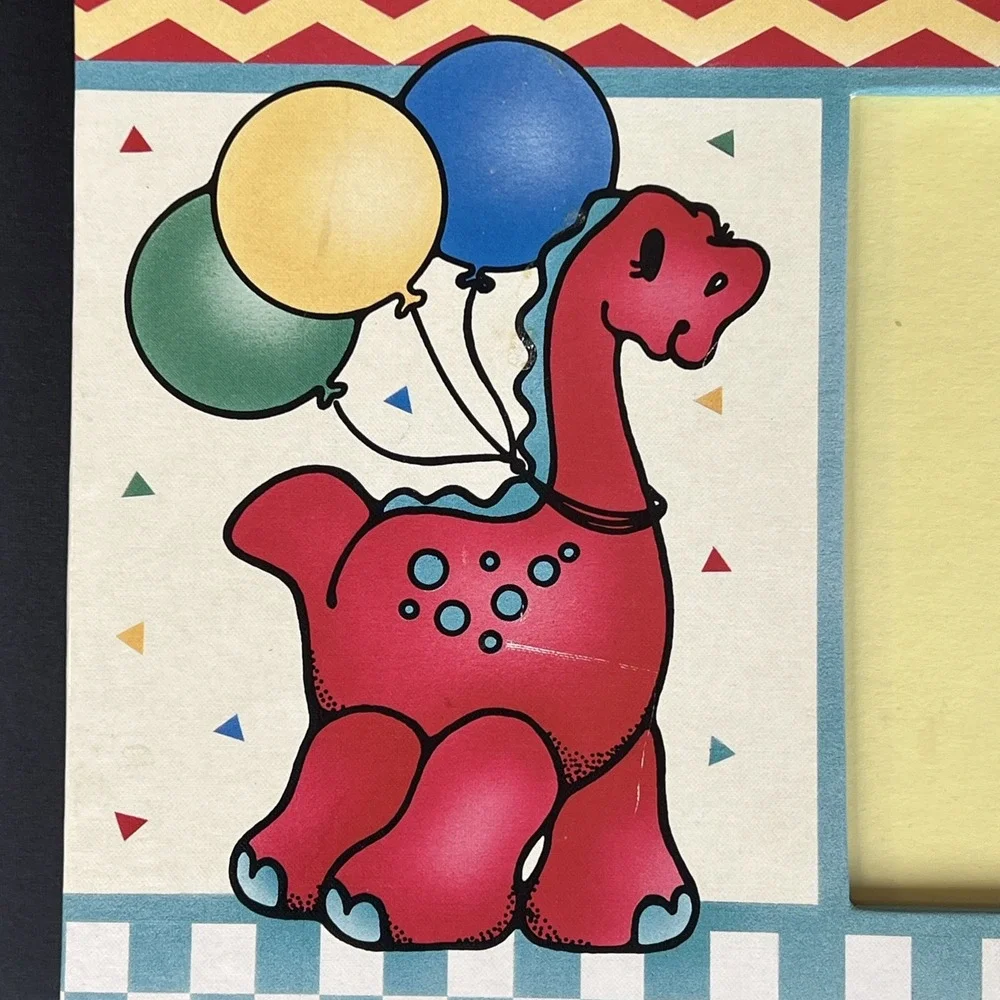 VTG 90s Daisy Kingdom Dinosaur Picture Frame 3x5 Kids Nursery Made USA